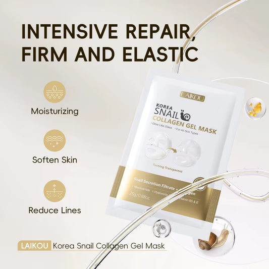 Korea Snail Collagen Essence Mask Hydrating Sheet Mask Anti-Wrinkle Face Mask Firming Skin Care 25G*20Pcs